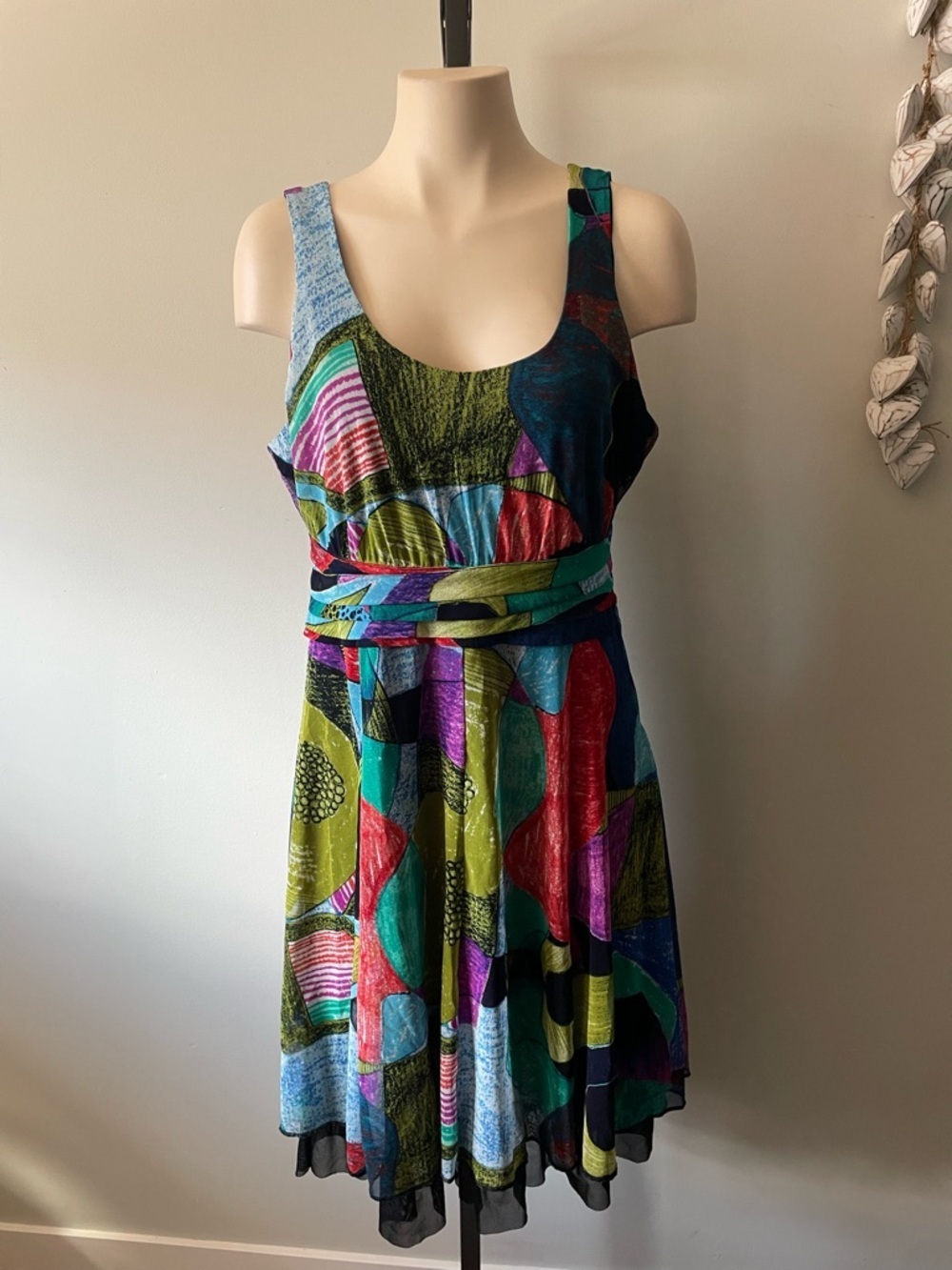 Dolcezza Abstract Geometric Artsy Tank Dress Maximalist